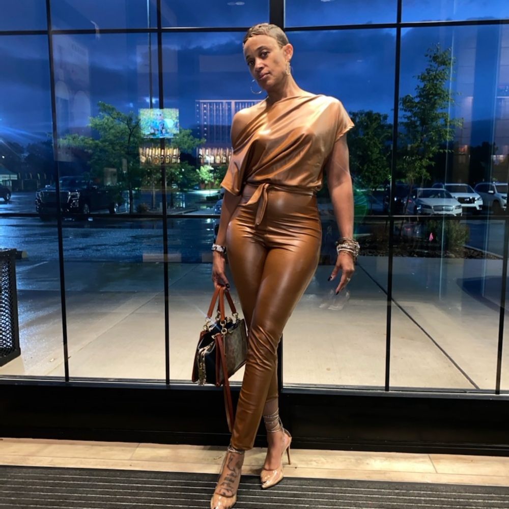 Metallic Bronze Top and Leggings Set
